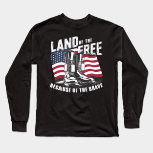 Patriotic Valor: Boots of the Brave Long Sleeve T-Shirt